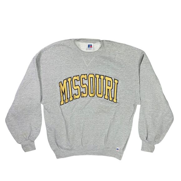 Vintage‎ Missouri Sweatshirt Mens Large Russell Athletic Made USA Crewneck 90s - Picture 1 of 11